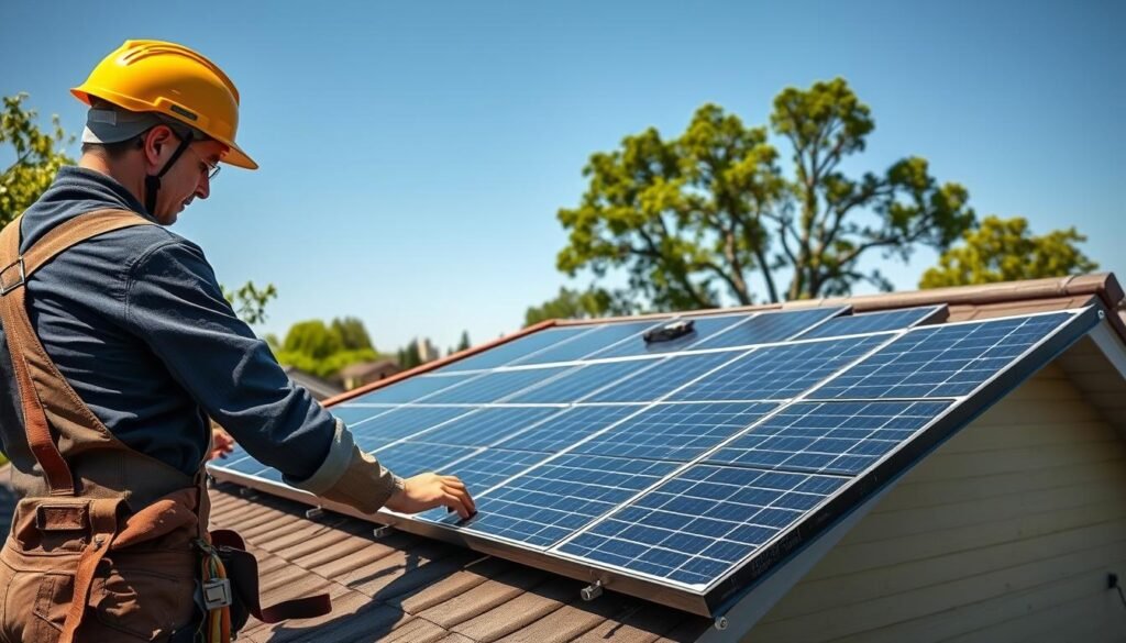 solar panel installation at home